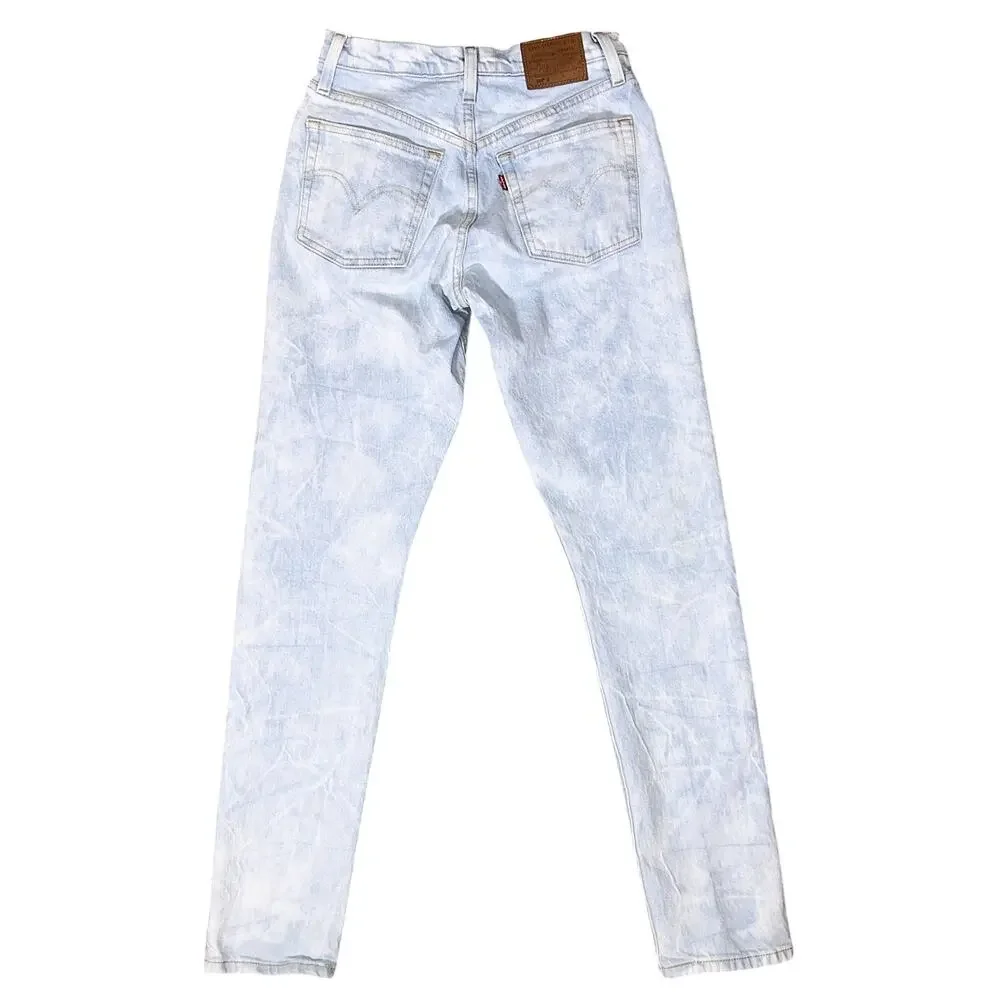 Levi's 501 Button Fly Light Wash Skinny Jeans 25X30